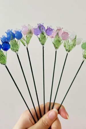 Glass Lily of the Valley, May Glass Birth Flower with Stem, White/Pink/Purple/Blue Glass Lily , Table Centerpieces, Birthday Gift for Her