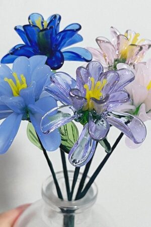 Handmade Glass Chrysanthemum, November Birth Flower, Birthday Keepsake Gift for Her, Unique Floral Home Decor