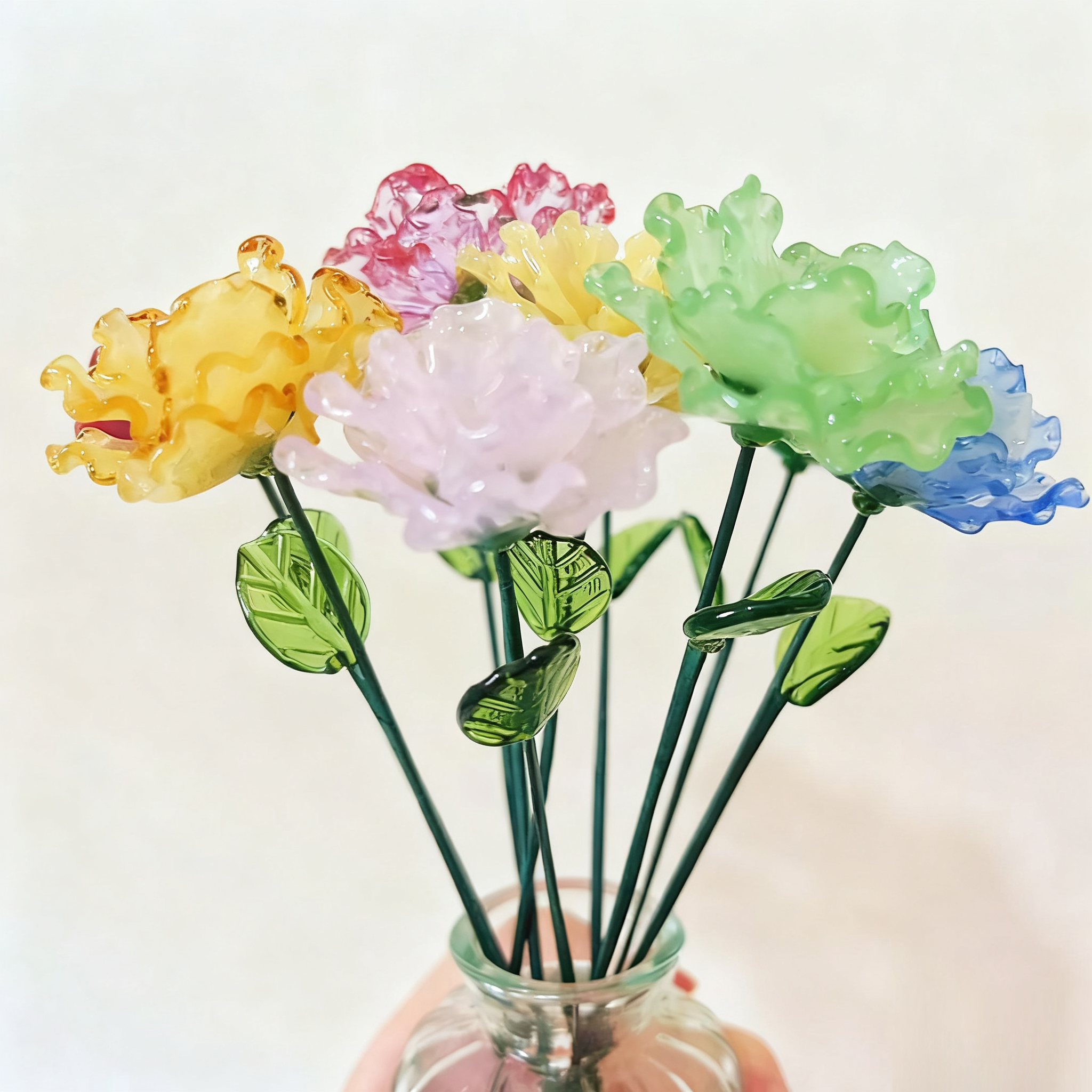 Glass Carnation Sculpture: January Birth Flower Table Centerpiece - Image 11