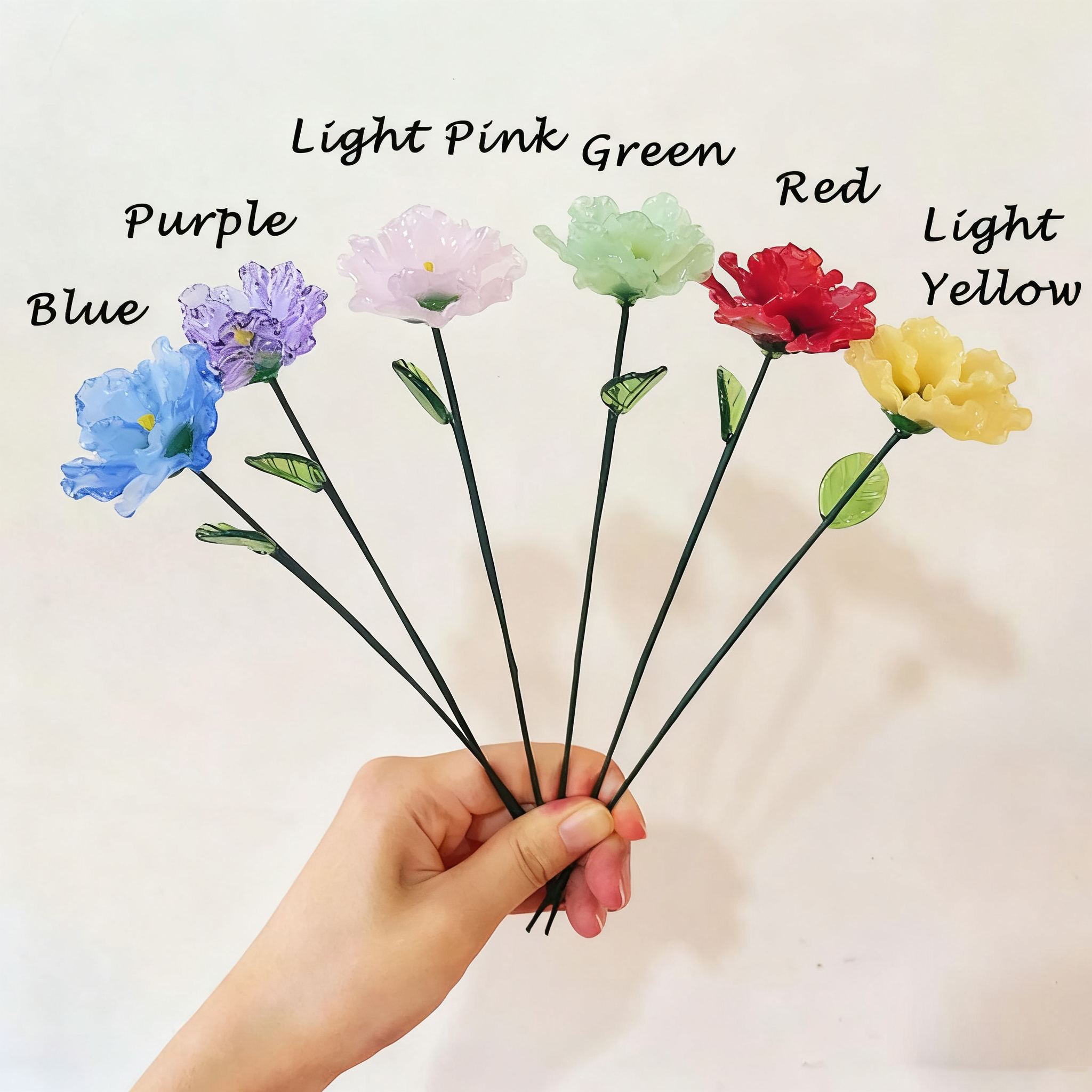 Glass Carnation Sculpture: January Birth Flower Table Centerpiece - Image 3