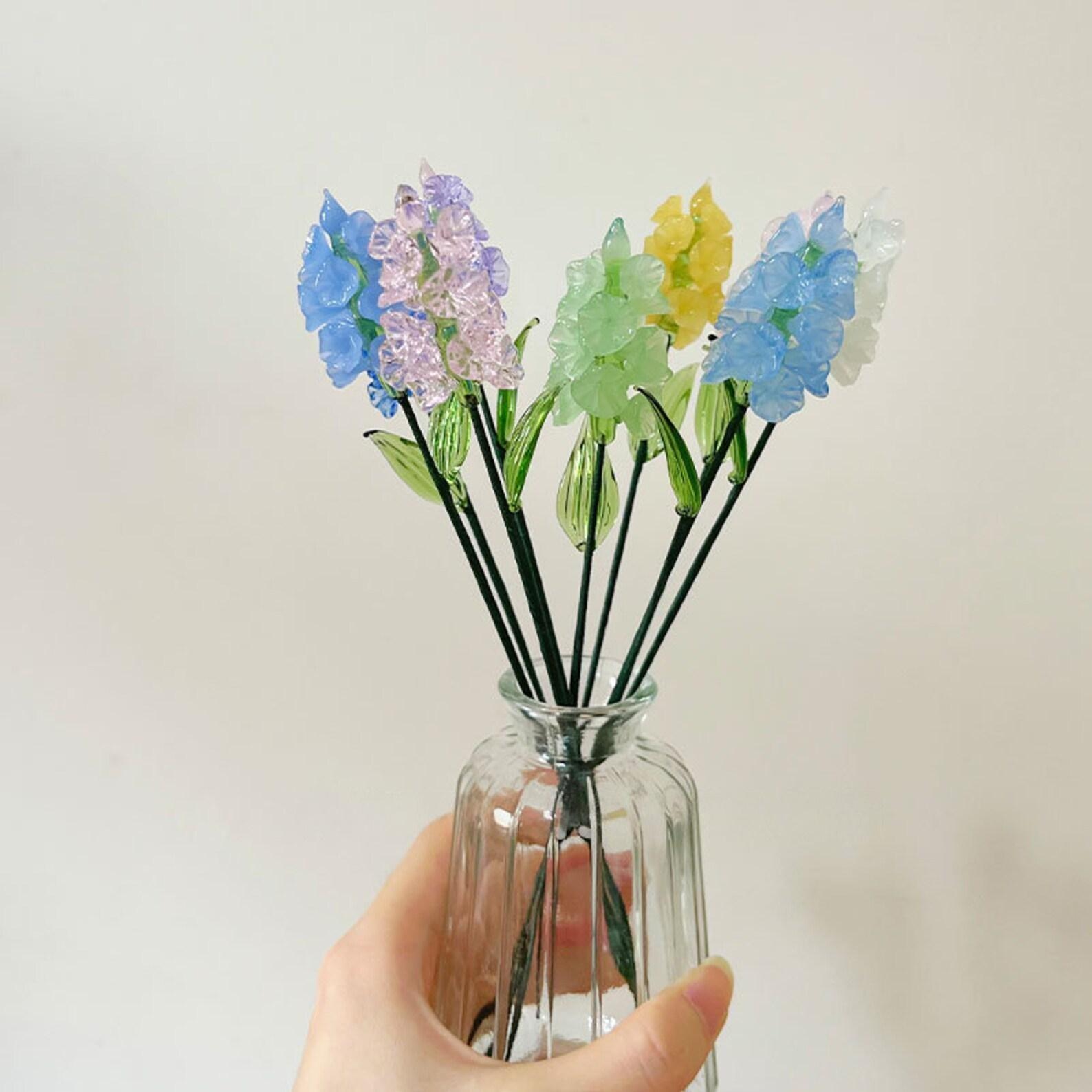 Glass Larkspur Flower Figurine, Custom Color Glass Flower, Blue Delphinium Figurine, Home Decor, Birthday Gift for Mom - Image 8