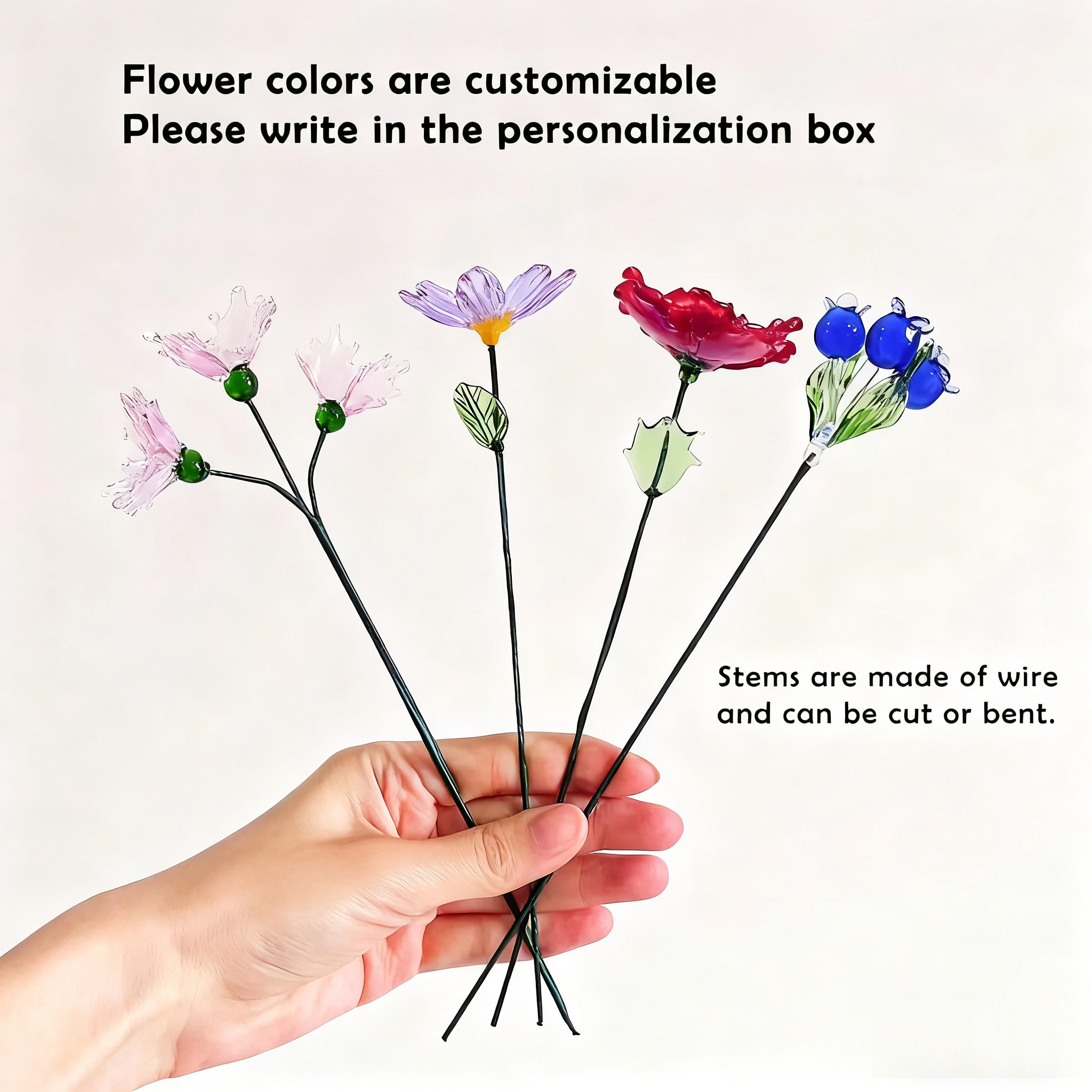 Glass Carnation Sculpture: January Birth Flower Table Centerpiece - Image 5