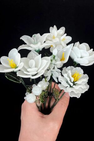 Blown Glass Birth Flower: Handmade Glass Art, Wedding Decor