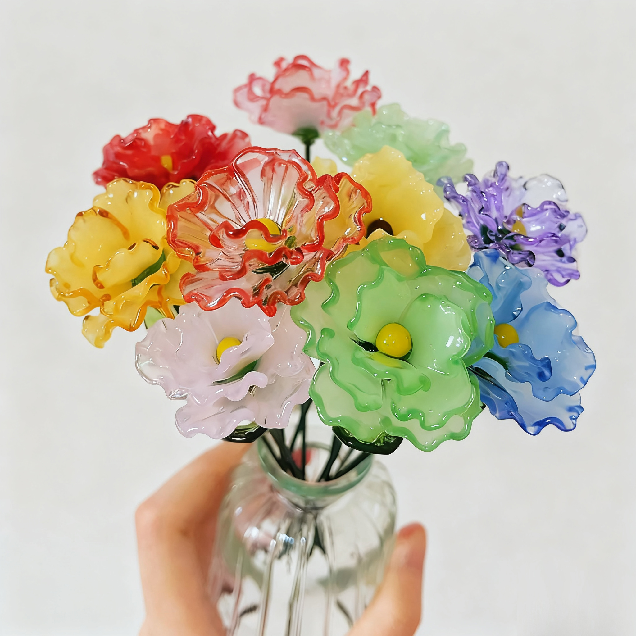 Glass Carnation Sculpture: January Birth Flower Table Centerpiece - Image 8