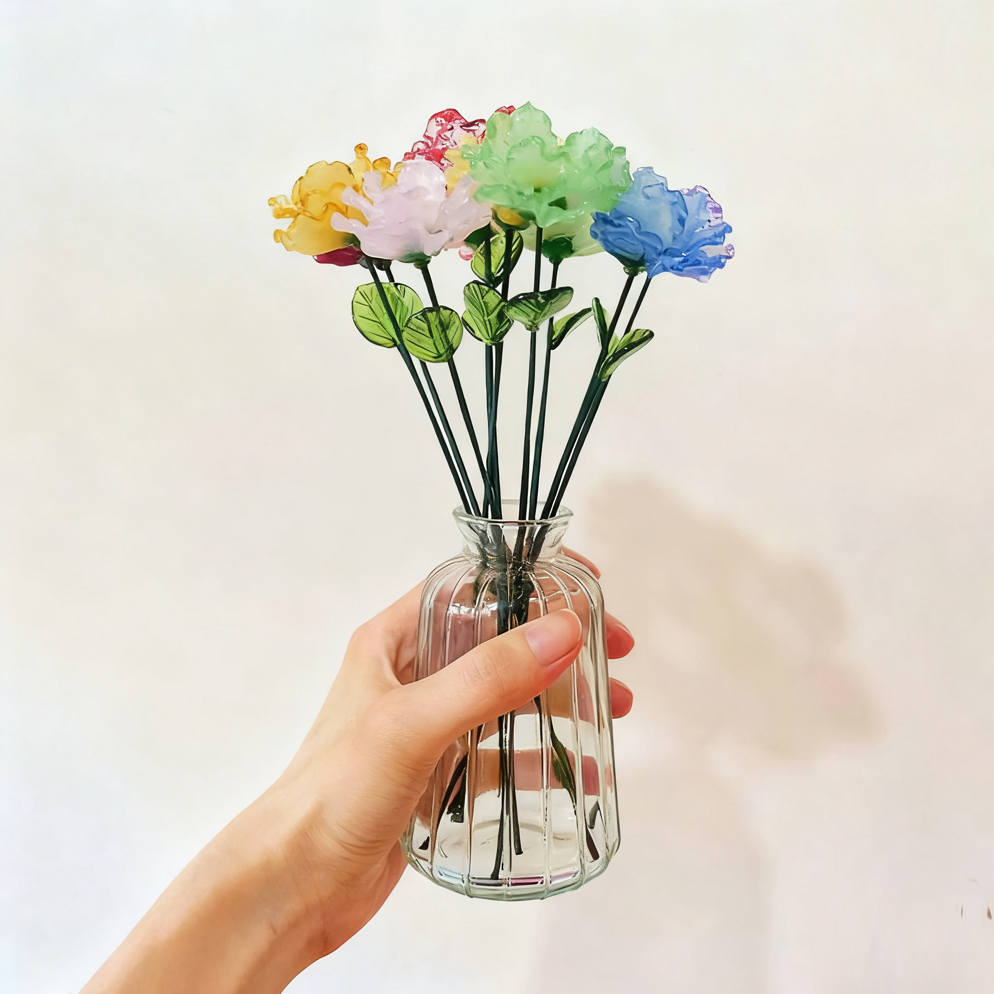 Glass Carnation Sculpture: January Birth Flower Table Centerpiece - Image 9
