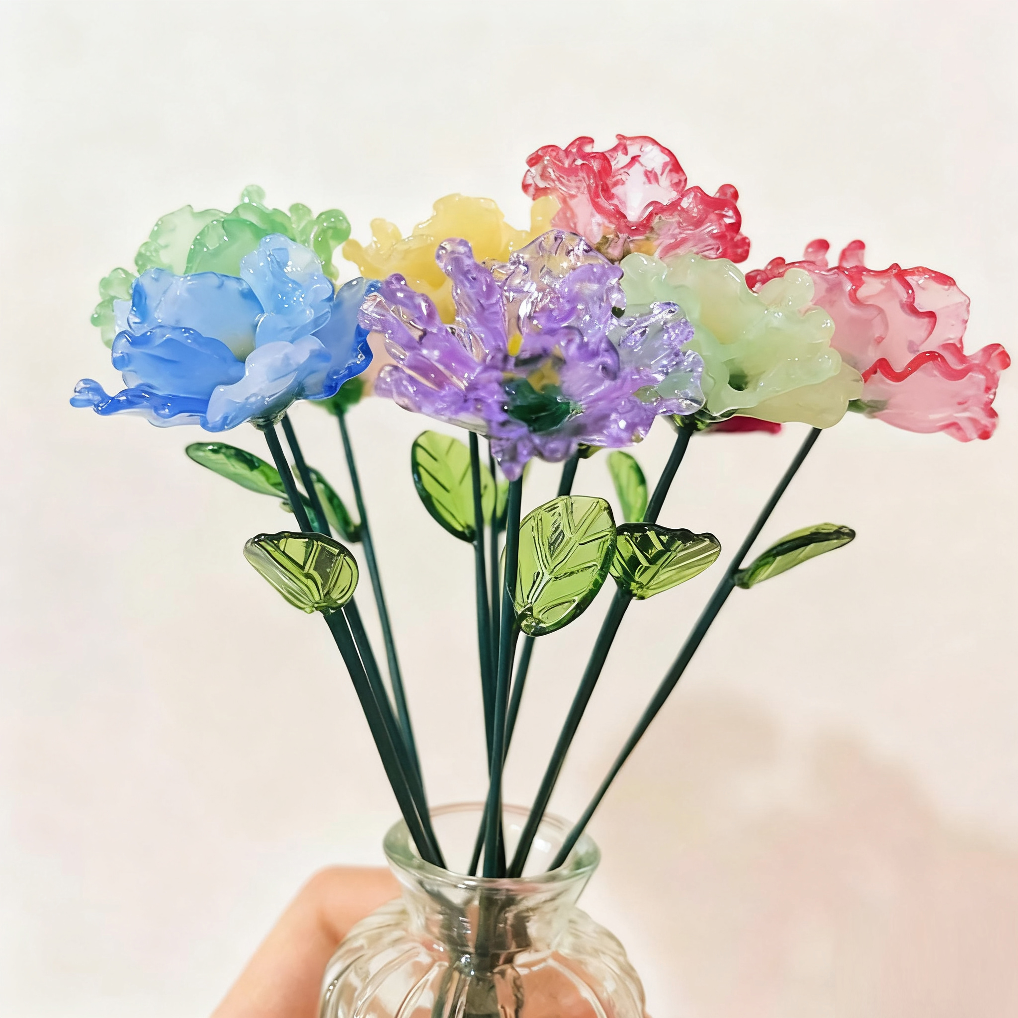 Glass Carnation Sculpture: January Birth Flower Table Centerpiece - Image 10