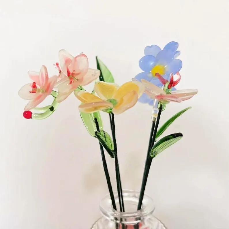 Glass Orchid, Phalaenopsis, Plumeria, Frangipani, Forget-me-not, Myosotis, Custom Glass Flower Sculpture, Boho Table Wedding Decor Gift - Image 10